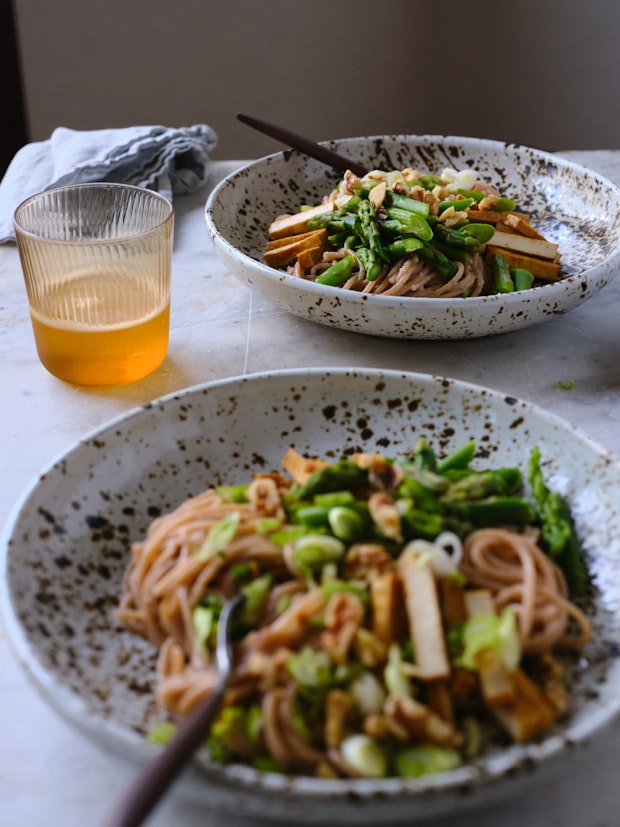 Two Bowls of Noodles on a Table