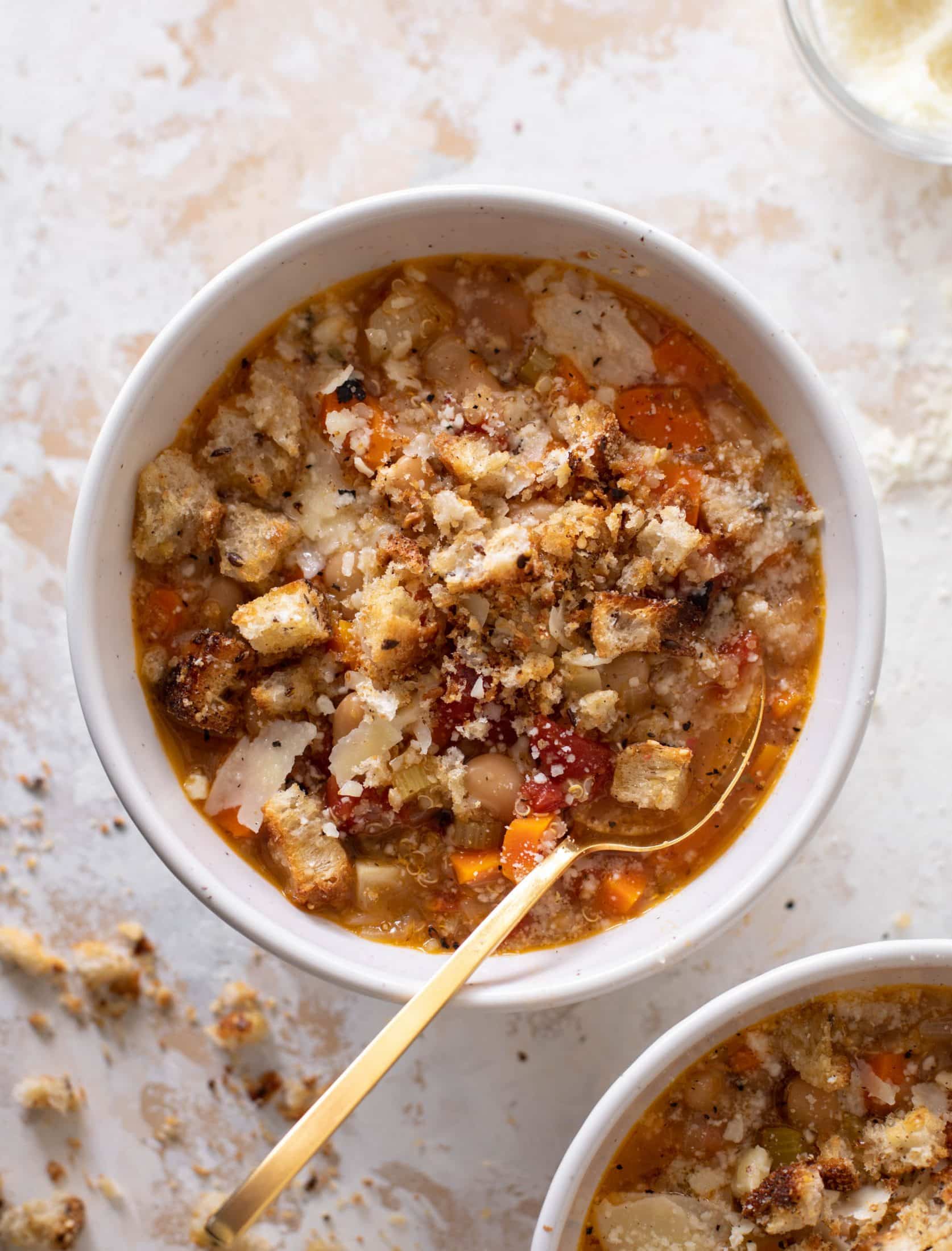 fire roasted quinoa white bean soup