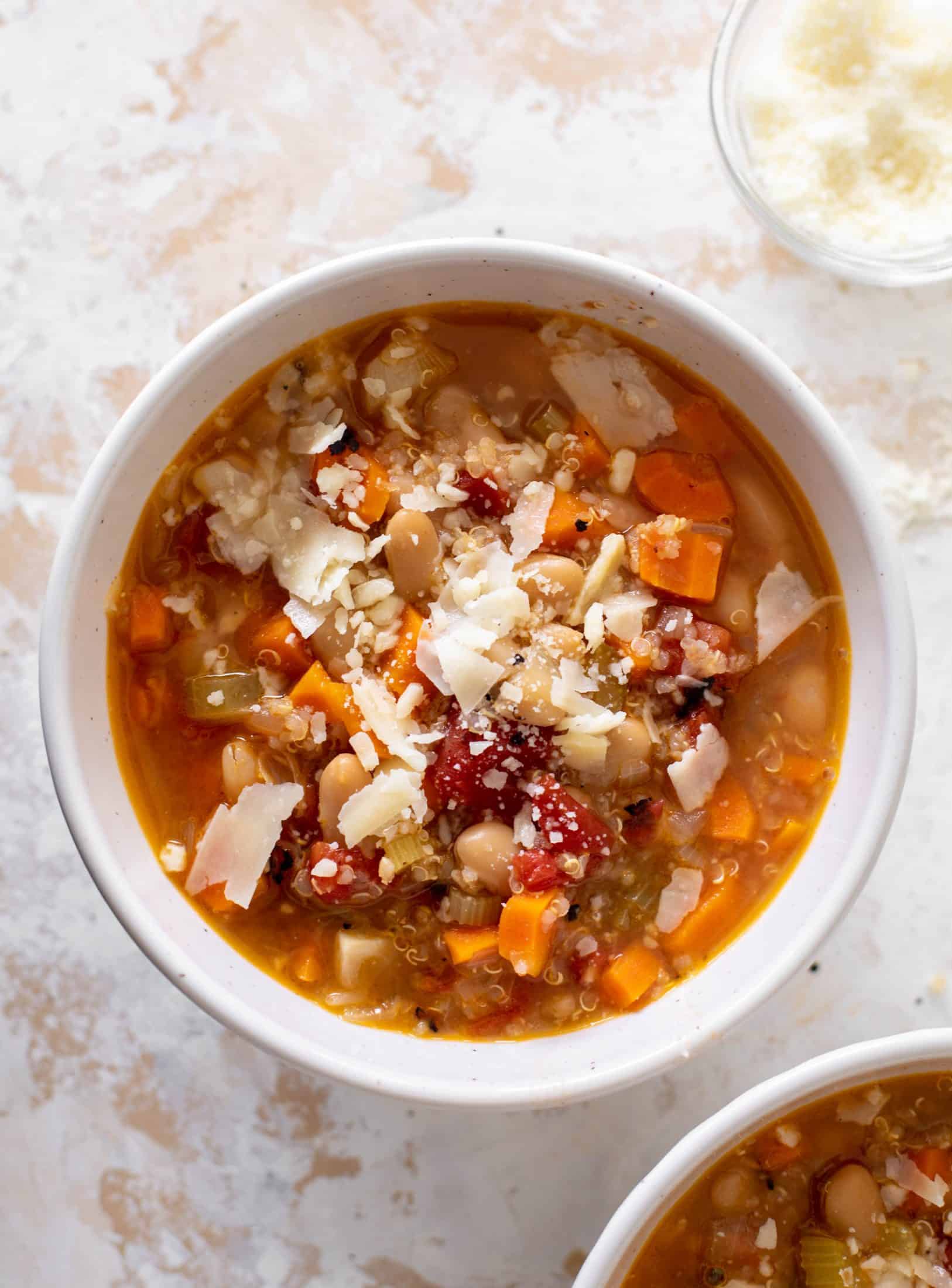 fire roasted quinoa white bean soup