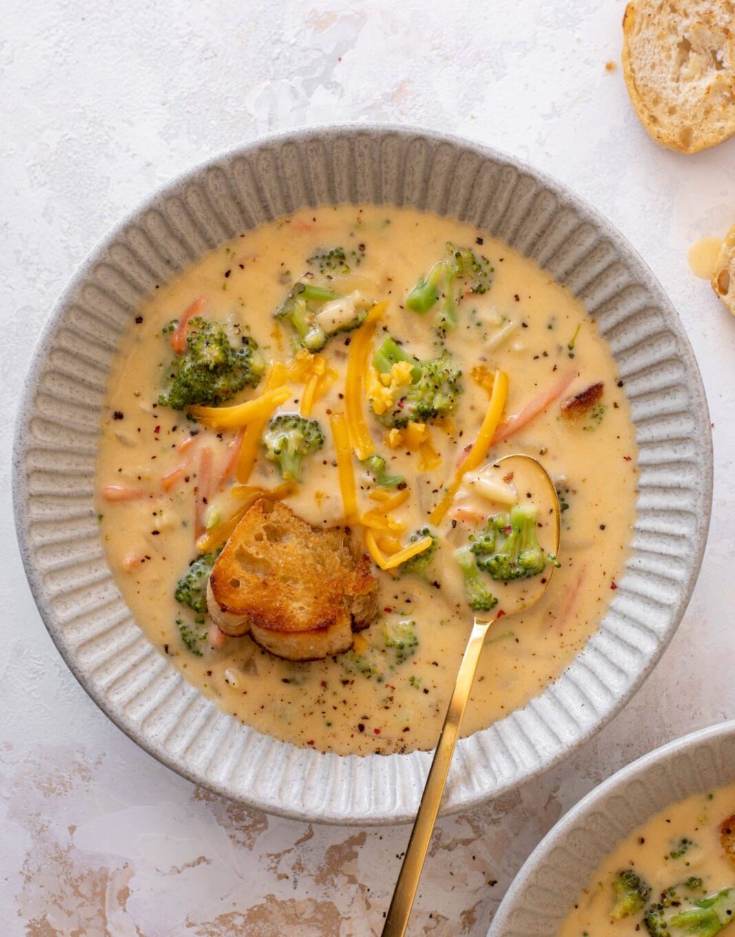 Broccoli Cheddar Orzo Soup