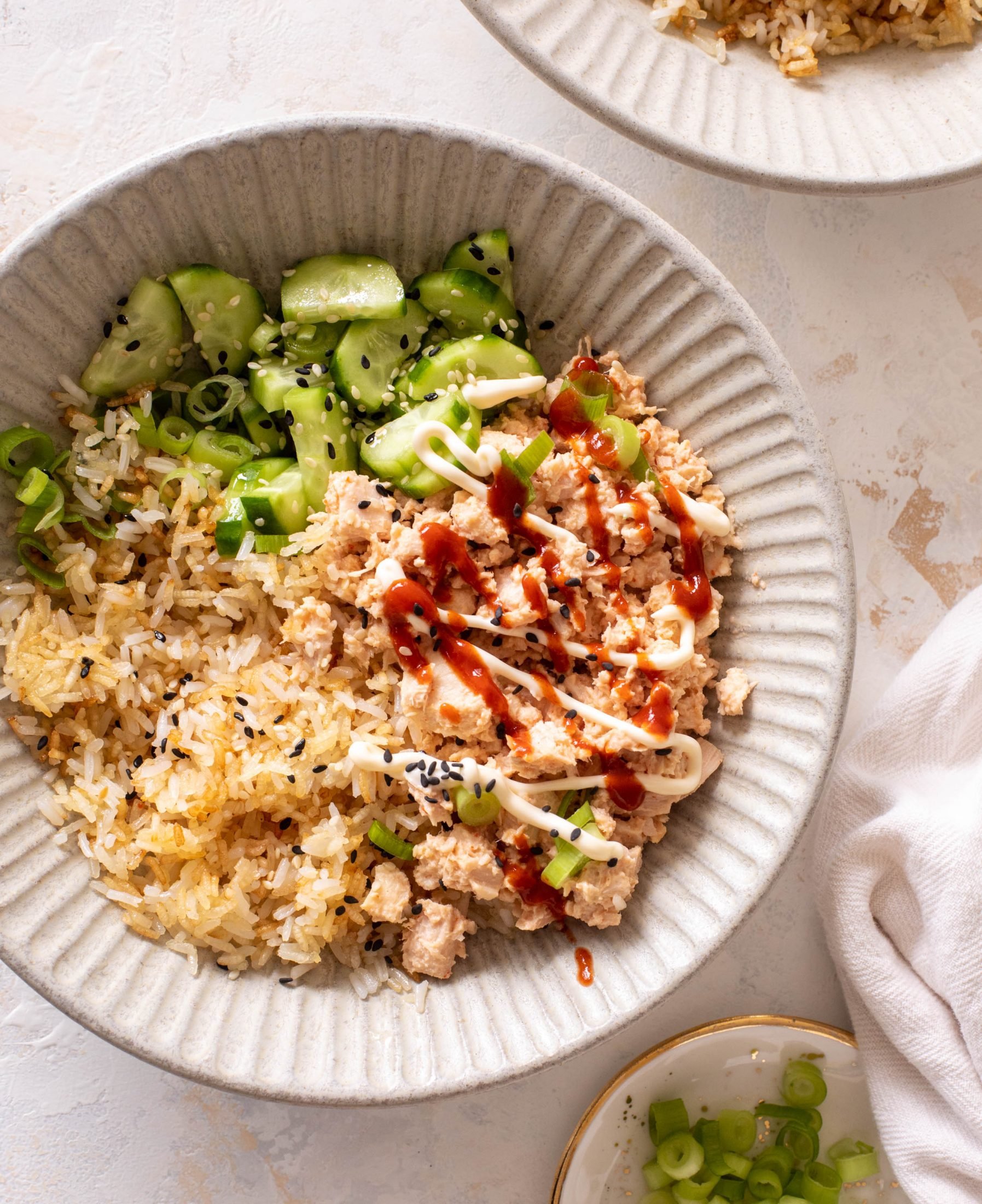 spicy tuna bowl with crispy rice