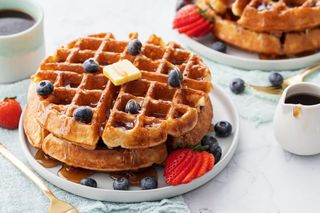 Overnight Sourdough Discard Waffles | Love and Olive Oil