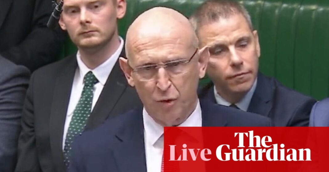 UK defence spending plan ‘well short of what’s required’ and harder choices needed, says John Healey – UK politics live | Politics