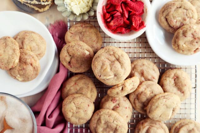 Pile of Taylor Swift Chai Sugar Cookies on cooling rack.