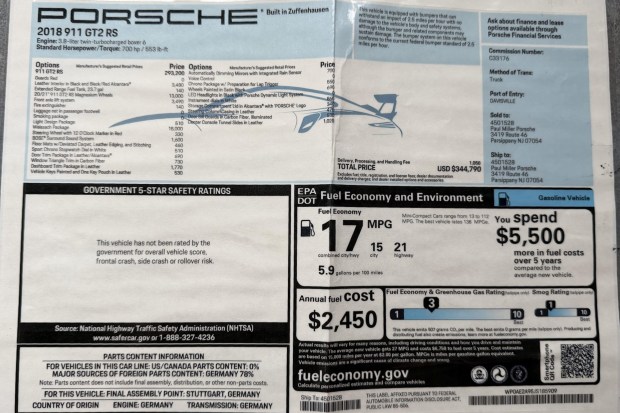 993-Mile 2018 Porsche 911 GT2 RS Weissach