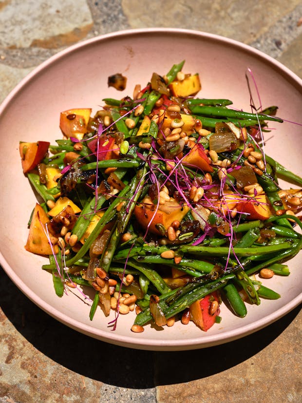 Green Bean Salad with Peaches