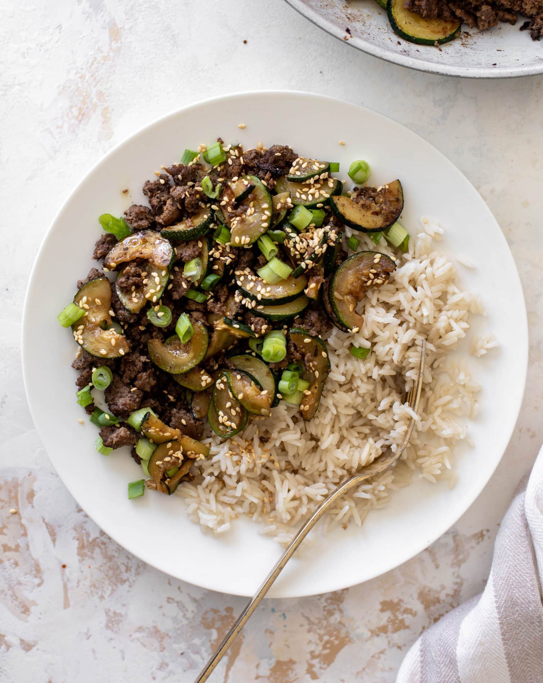 sesame beef zucchini stir fry