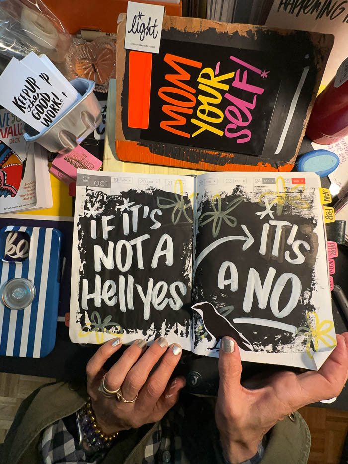 If it's not a HELL YES, it's a NO! - The Handwriting Club, Hobonichi Cousin by Tracy Benjamin
